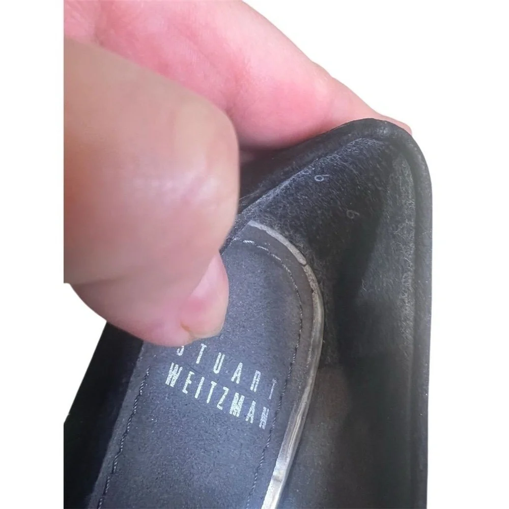 Stuart Weitzman Women's Black Suede Block Heel Pumps Size 6 Casual Office Party - Picture 12 of 16